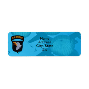 101st airborne division screaming eagles patch lab return address label