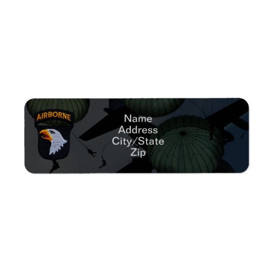 101st airborne division screaming eagles patch return address label