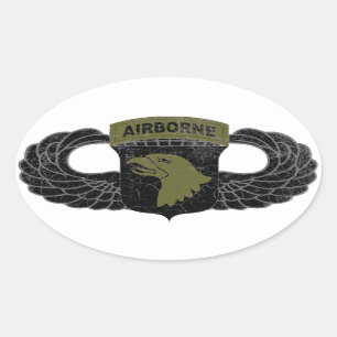 101st Airborne Division "Screaming Eagles" RUSTIC Oval Sticker