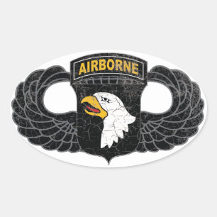 101st Airborne Division "Screaming Eagles" RUSTIC Oval Sticker