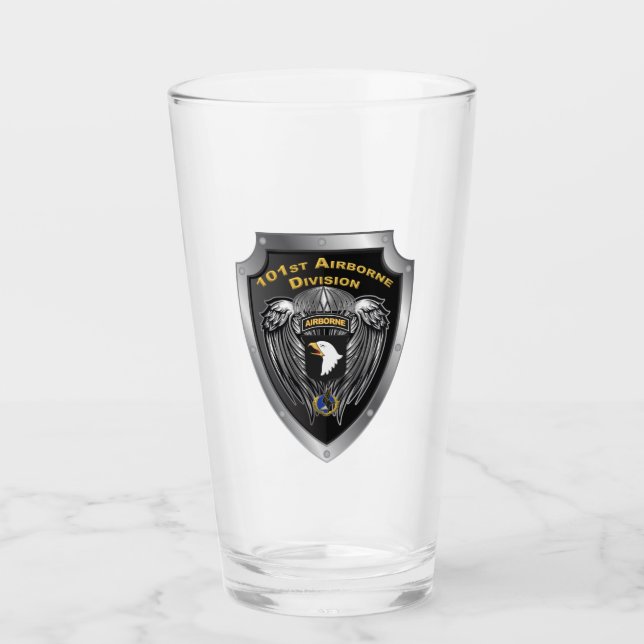 101st Airborne Division “Screaming Eagles” Shield Glass (Front)