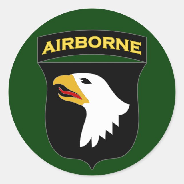 101st Airborne Division SSI Classic Round Sticker (Front)