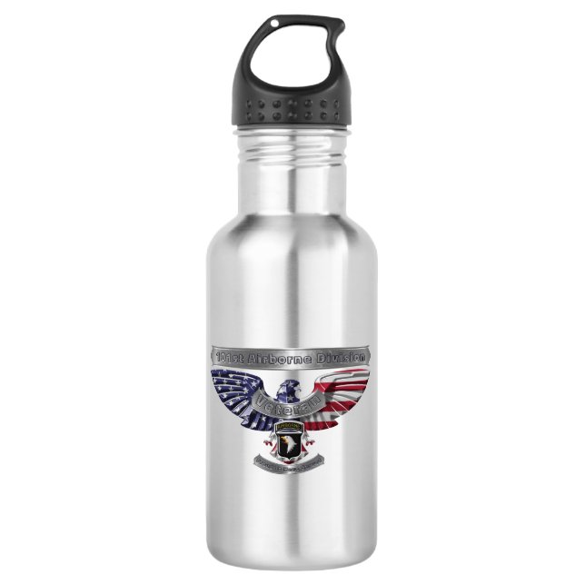 101st Airborne Division Veteran  710 Ml Water Bottle (Front)