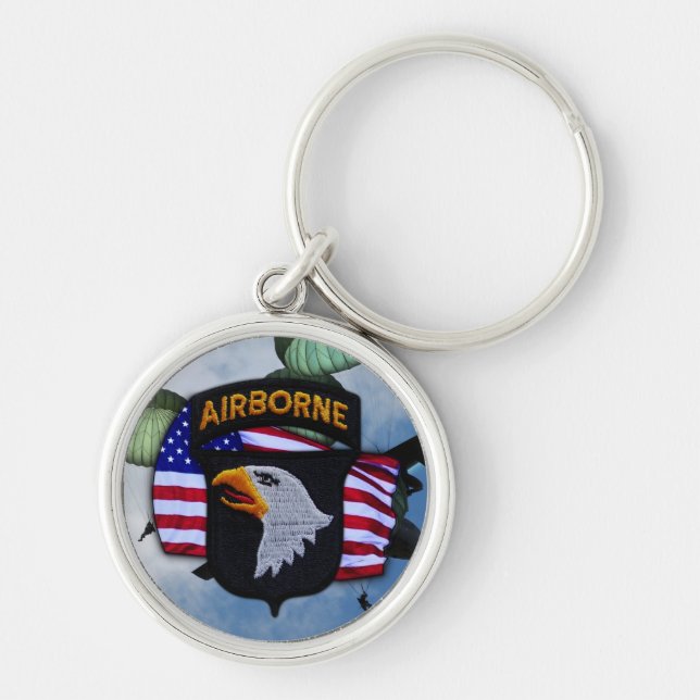 101st airborne division veterans vets Keychain (Front)