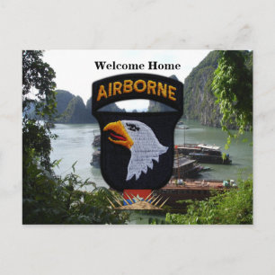 101st airborne division vietnam nam patch postcard