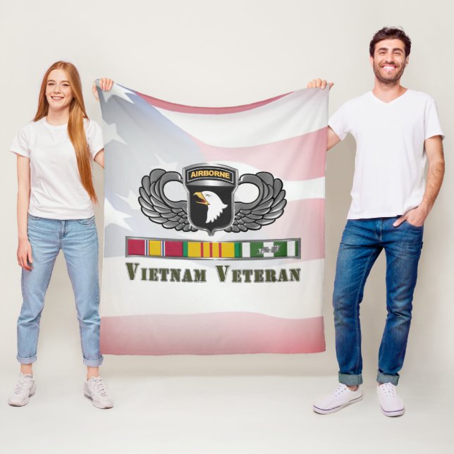 101st Airborne Division Vietnam Veteran Fleece Blanket (In Situ)