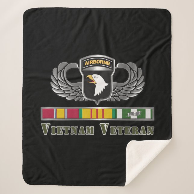 101st Airborne Division   Vietnam Veteran Sherpa B Blanket (Front)