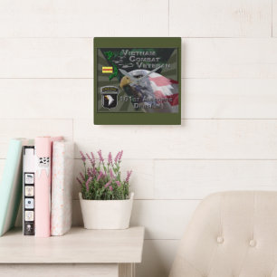 101st Airborne Division Vietnam Veteran Square Wall Clock