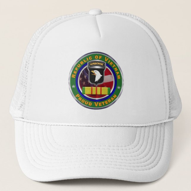 101st Airborne Division Vietnam Veteran   Trucker Hat (Front)