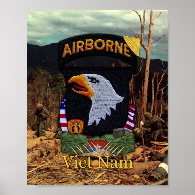 101st Airborne Division Vietnam War Patch Print (Front)