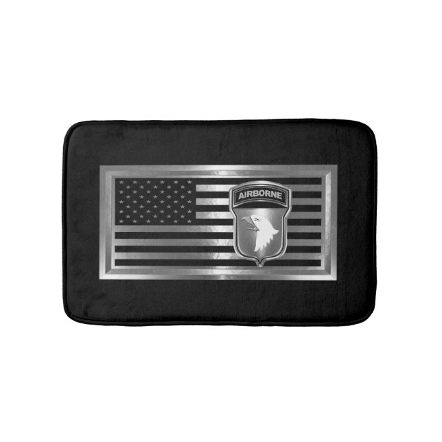 101st Airborne Division with American Flag Bath Mat (Front)