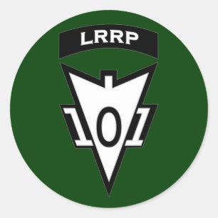 101st Airborne LRRP Recondo pocket patch Classic Round Sticker
