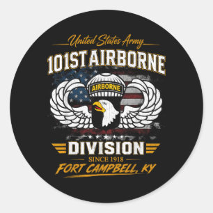 101st Airborne Paratrooper Fort Campbell Ky Classic Round Sticker