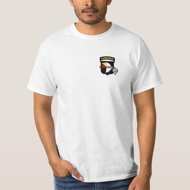 101st Airborne Recondo White T- Shirt (Front)
