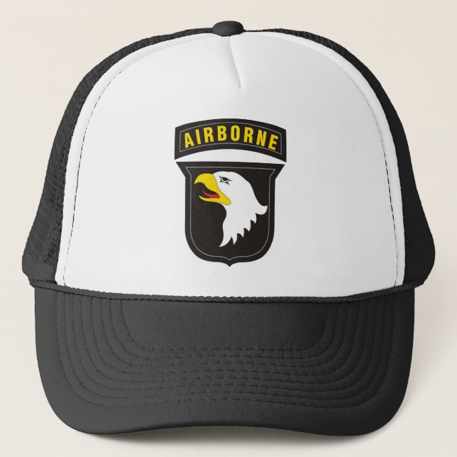 101st Airborne Screaming Eagle Emblem Trucker Hat (Front)