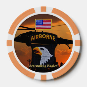 101st airborne screaming eagles fort campbell poker chips
