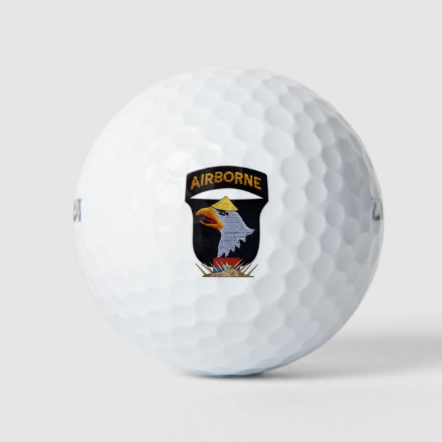 101st airborne screaming eagles nam war vets patch golf balls (Front)