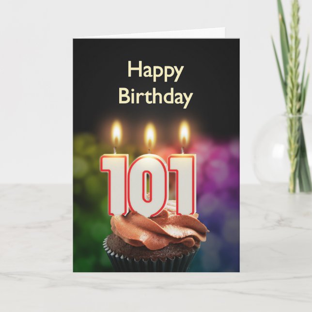 101st Birthday card with Candles (Front)