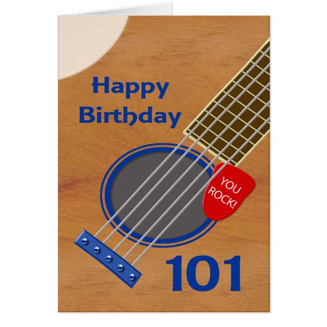 101st Birthday Guitar Player Birthday (Front)
