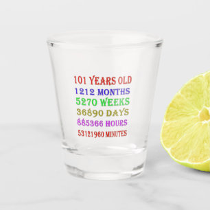 101st Birthday Milestones Shot Glass