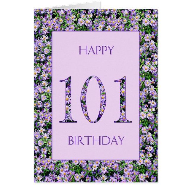 101st Birthday Purple Daisies (Front)