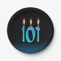 101st Birthday with lit candle numbers