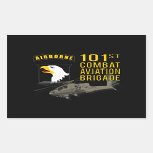 101st Combat Aviation - Apache Rectangular Sticker