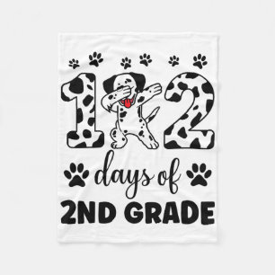 102 Day Of 2nd Grade Dalmatian Dog 100 Days Smarte Fleece Blanket