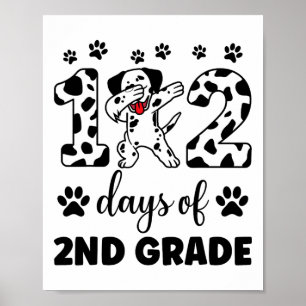 102 Day Of 2nd Grade Dalmatian Dog 100 Days Smarte Poster