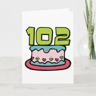 102 Year Old Birthday Cake Card