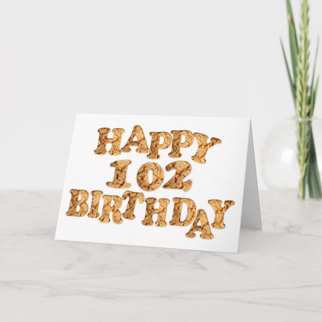 102nd Birthday card for a cookie lover (Front)