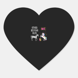 102nd Birthday Gift For Grandma 102 Year Old Unico Heart Sticker