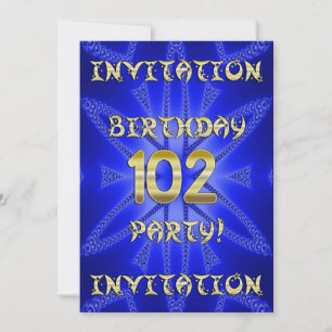 102nd Birthday party invitation