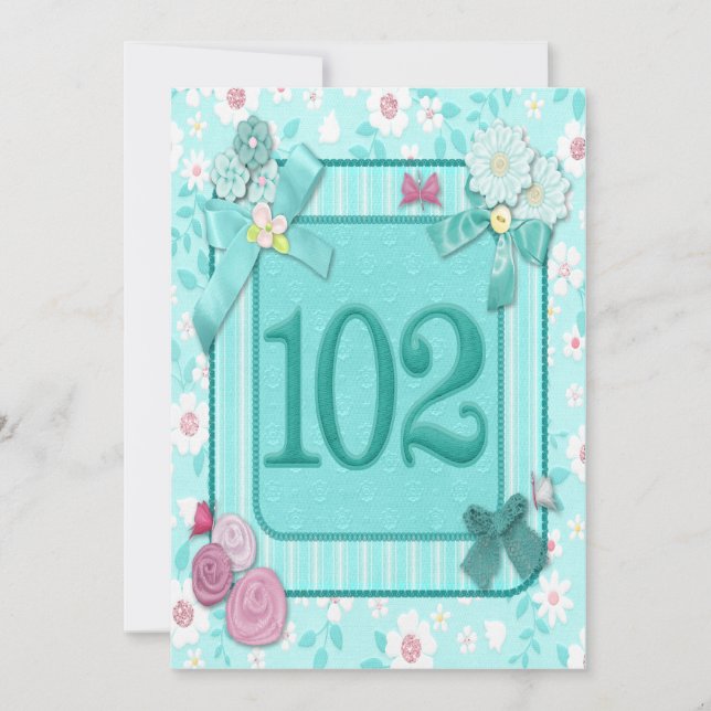 102nd birthday party invitation (Front)