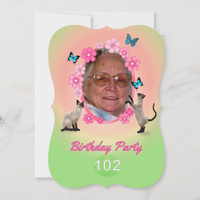 102nd Birthday Party Invitation (Front)