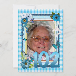 102nd Photo birthday party invitation