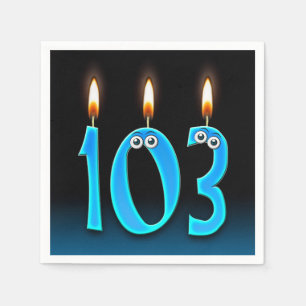 103rd birthday candle with eyeballs napkin