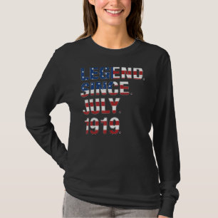 103rd Birthday Legend Since July 1919 Usa Flag 103 T-Shirt