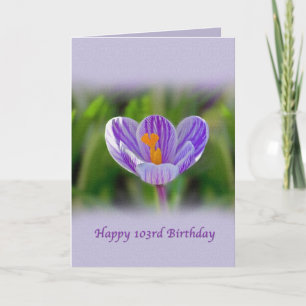103rd Birthday, Religious, Crocus Flower Card