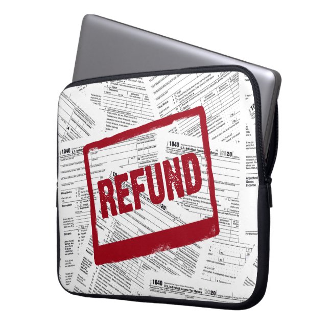1040 Tax Form Refund Stamp Laptop Sleeve (Front Left)