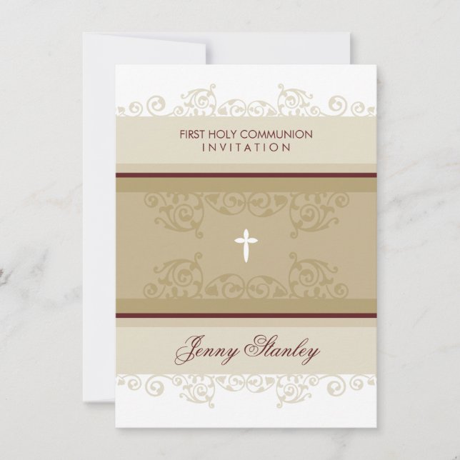 104 Gina :: COMMUNION INVITES :: curls 5P (Front)