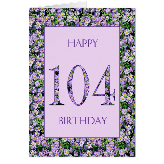 104th Birthday Purple Daisies (Front)