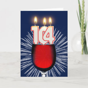 104th Birthday with wine and candles Card