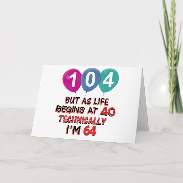 104th year birthday designs card (Front)