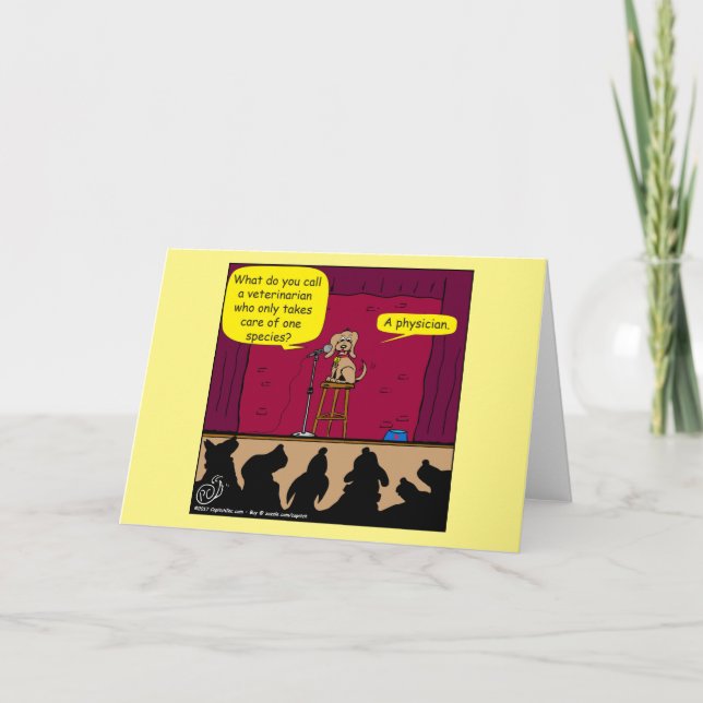1054 Dog Stand Up Cartoon Card (Front)