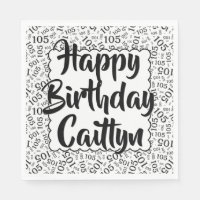 105 Birthday Number Pattern Scallops Black/White