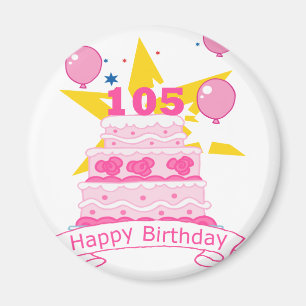 105 Year old Birthday Cake Magnet