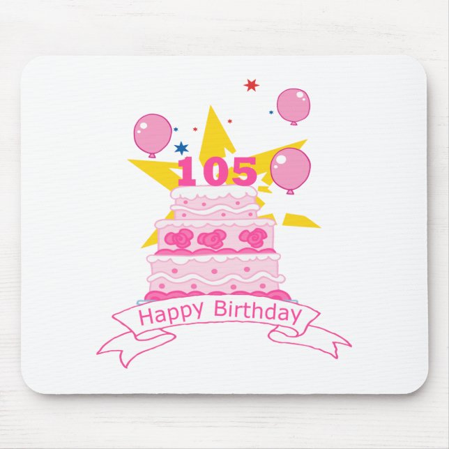 105 Year old Birthday Cake Mouse Pad (Front)