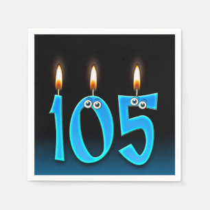 105th birthday candle with eyeballs napkin