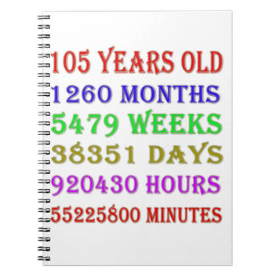 105th  Birthday Milestones Notebook